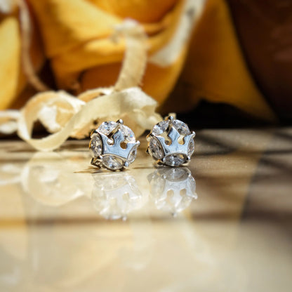 Silver Zircon crown stud