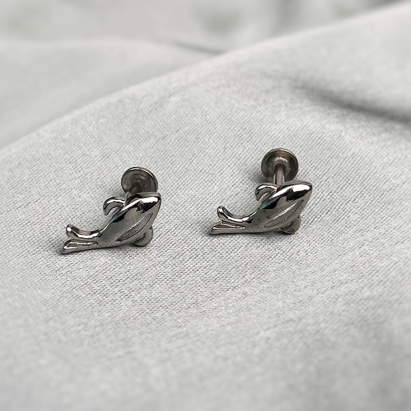 Silver Fish Stud Earring