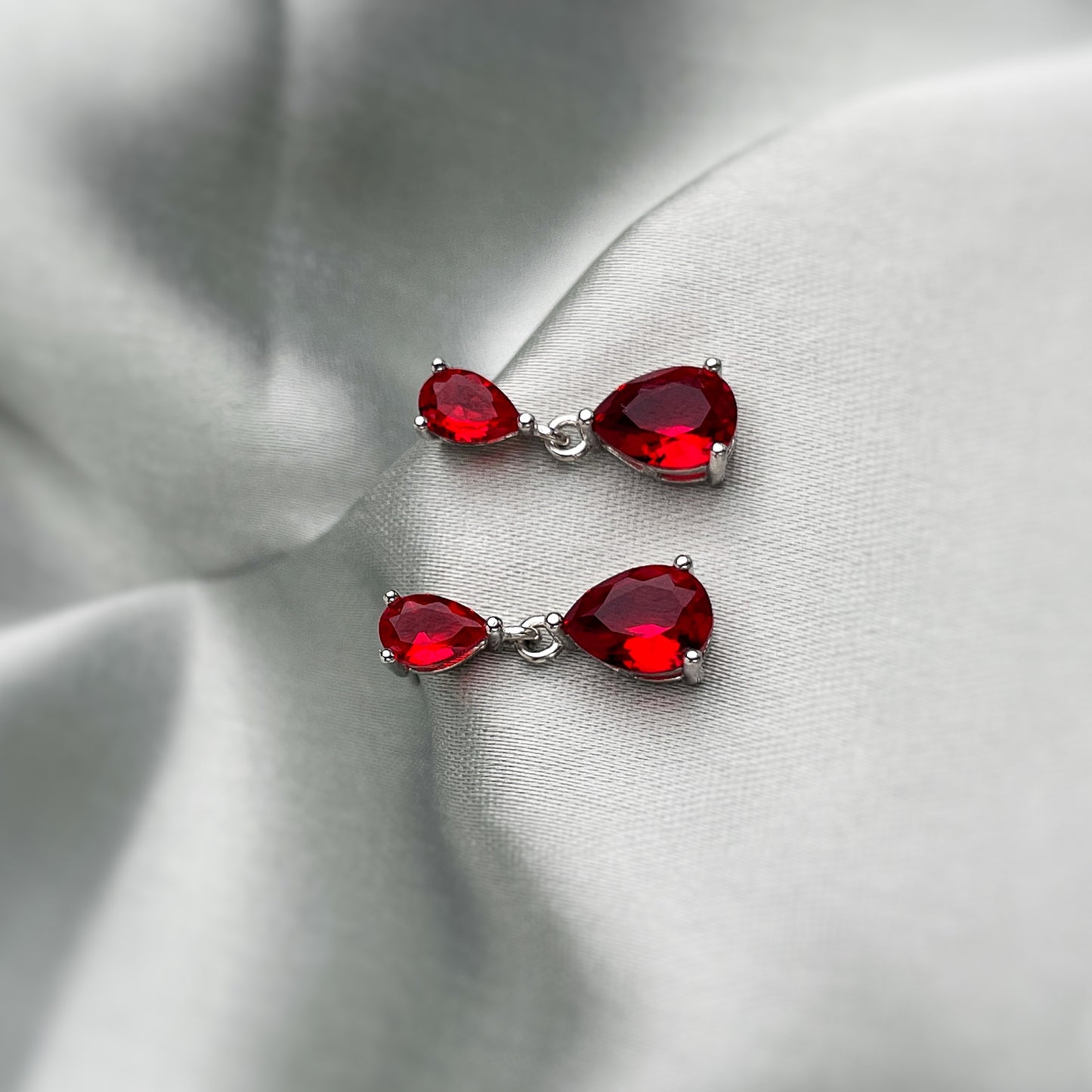 Red Love Zircon Drop Earring