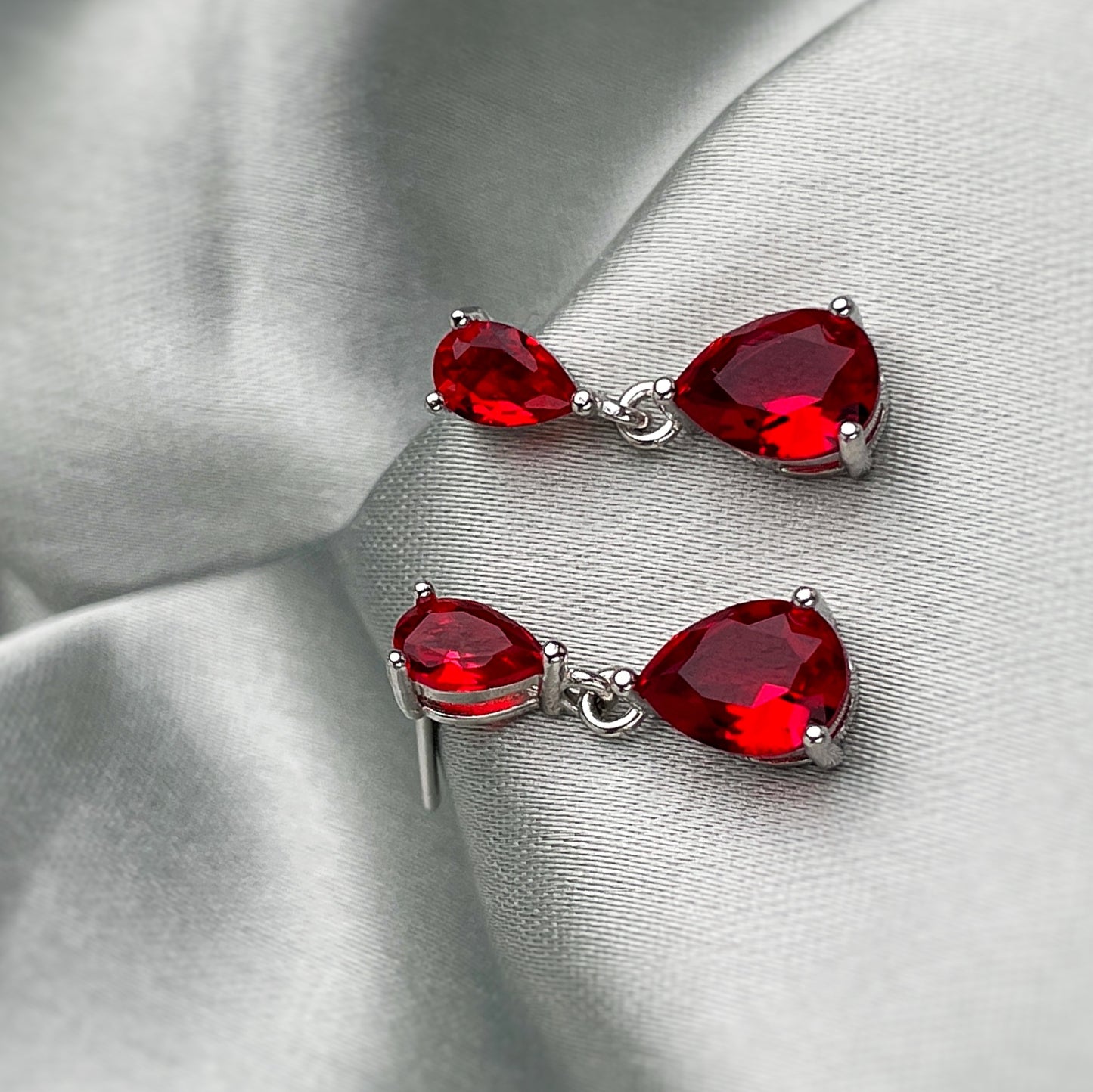 Red Love Zircon Drop Earring