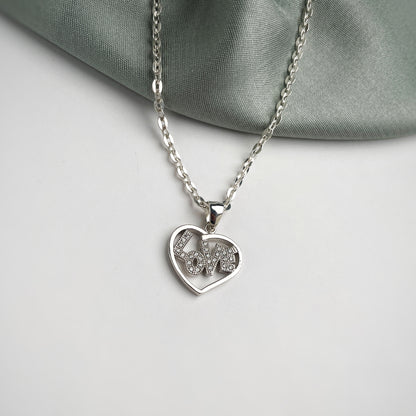 Love Zircon Silver Necklace