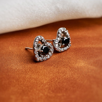 Zircon Heartbeat Silver Earrings