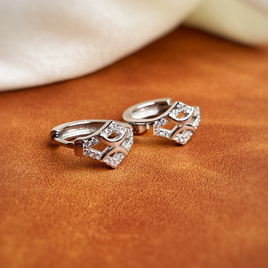 Dazzling Zircon Hoop Earrings