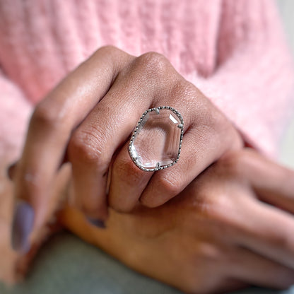 Mystic Silver Zircon Whirl Ring