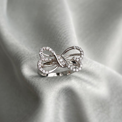 Eternal Knot Silver Hoop Ring