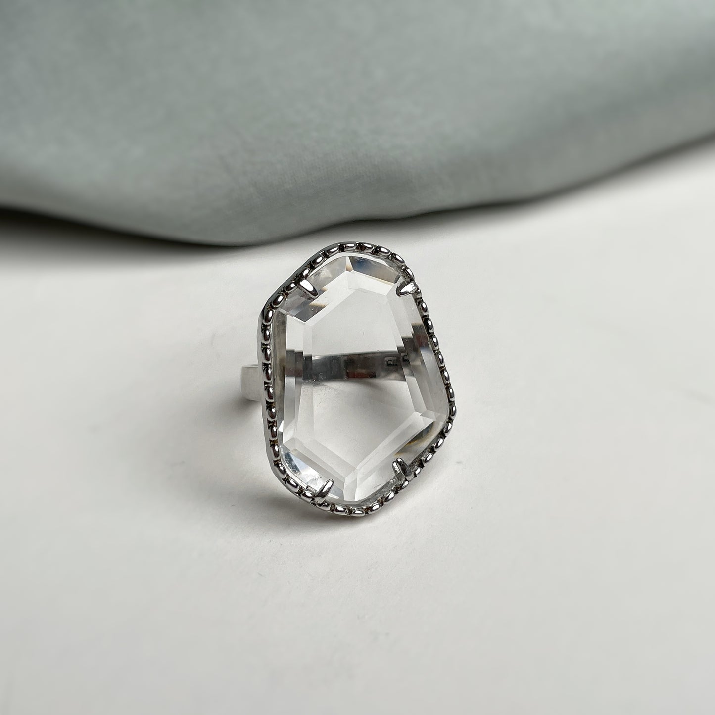 Mystic Silver Zircon Whirl Ring