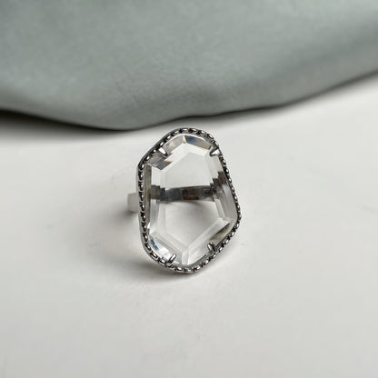 Mystic Silver Zircon Whirl Ring