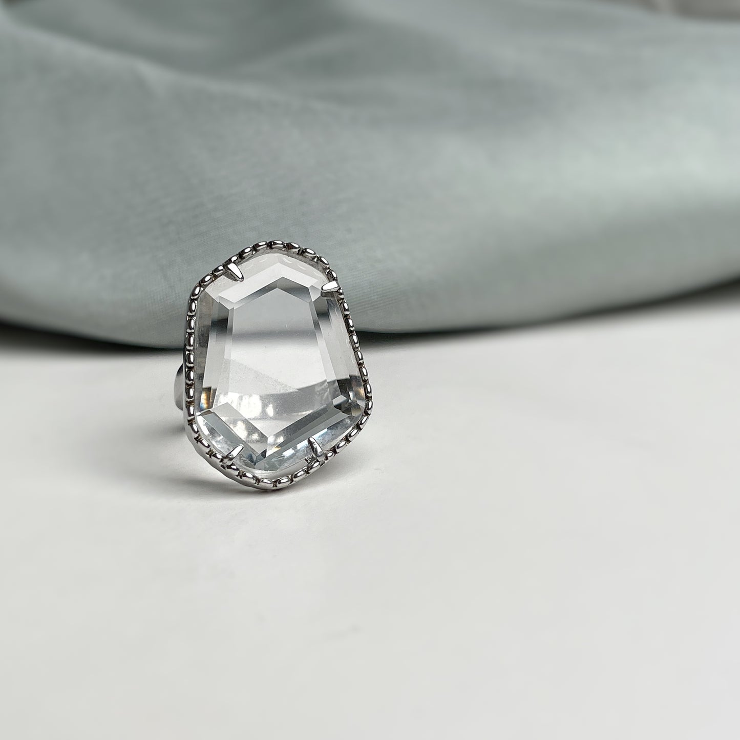 Mystic Silver Zircon Whirl Ring