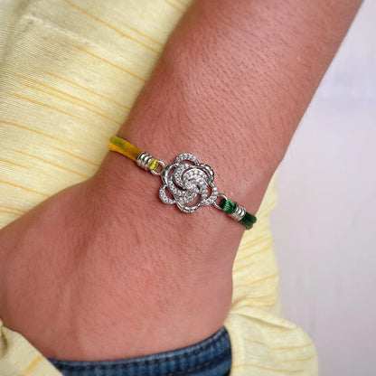 Silver Flower Rakhi