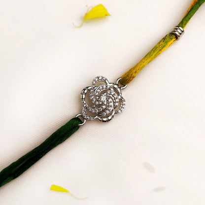 Silver Flower Rakhi