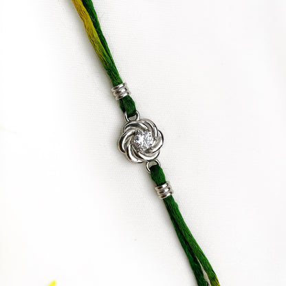 Silver Flower Rakhi