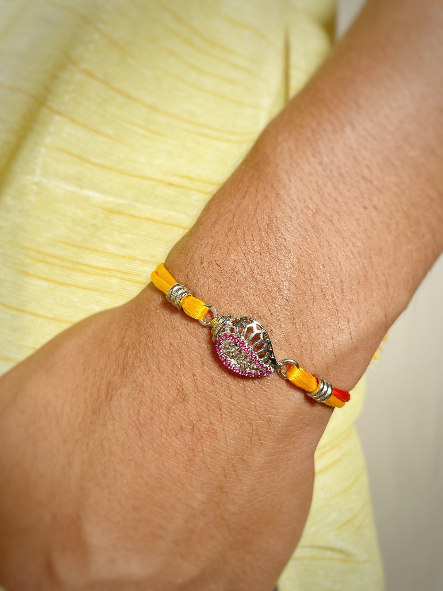 Silver Shank shape Rakhi