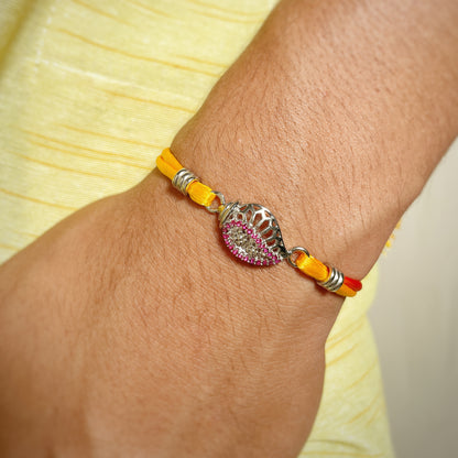 Silver Shank shape Rakhi