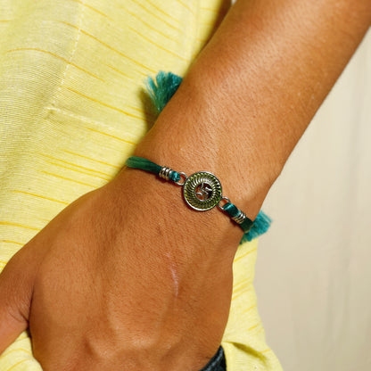 Silver Swastik Chakra Rakhi