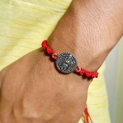 Oxidized Silver Ganesha with Flute