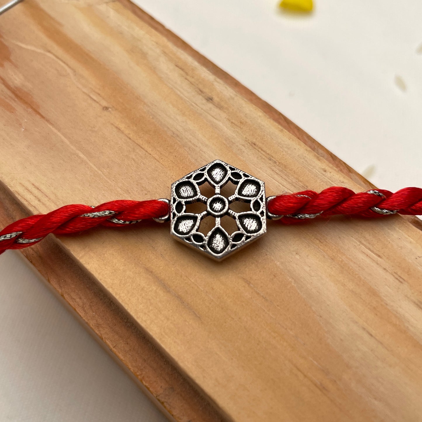 Oxidized Hexagon Rakhi