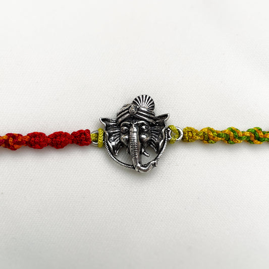 Oxidized Lord Ganesha Face Rakhi