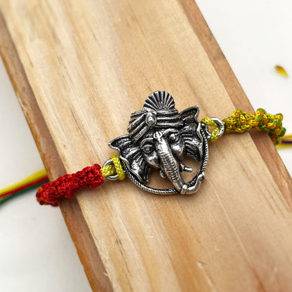 Oxidized Lord Ganesha Face Rakhi