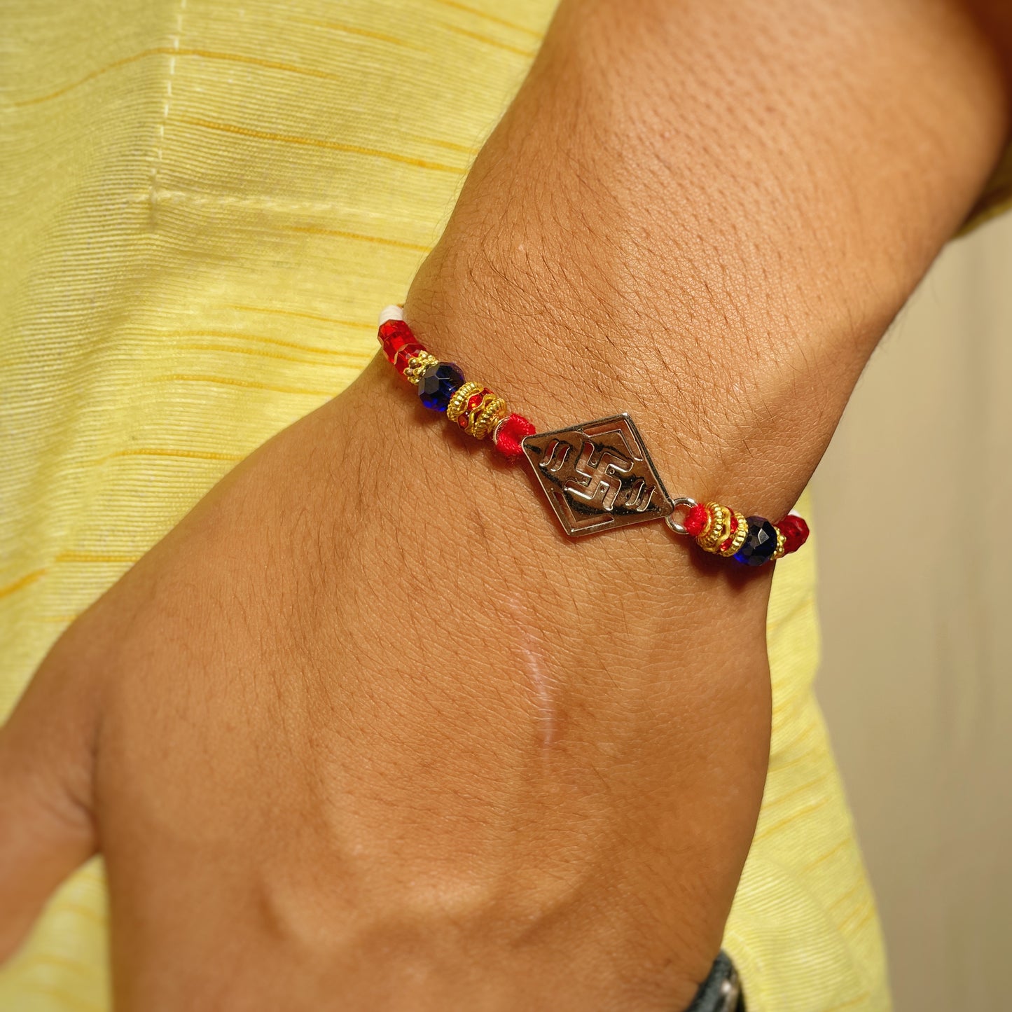 Silver Swastik Rakhi