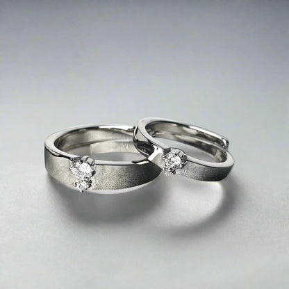 Serene Solitaire Couple Rings