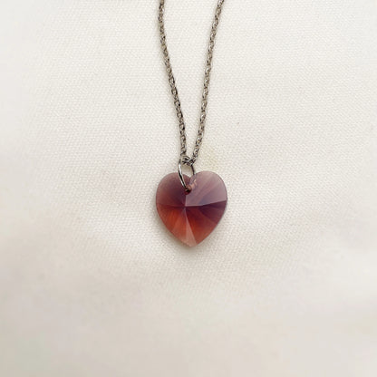 Silver Heart shape Zircon Necklace