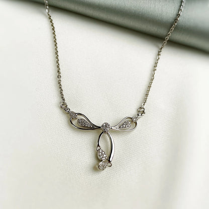 Silver Bow Knot Minimal Necklace