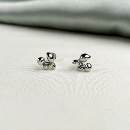 Silver Bow Knot Minimal Studs