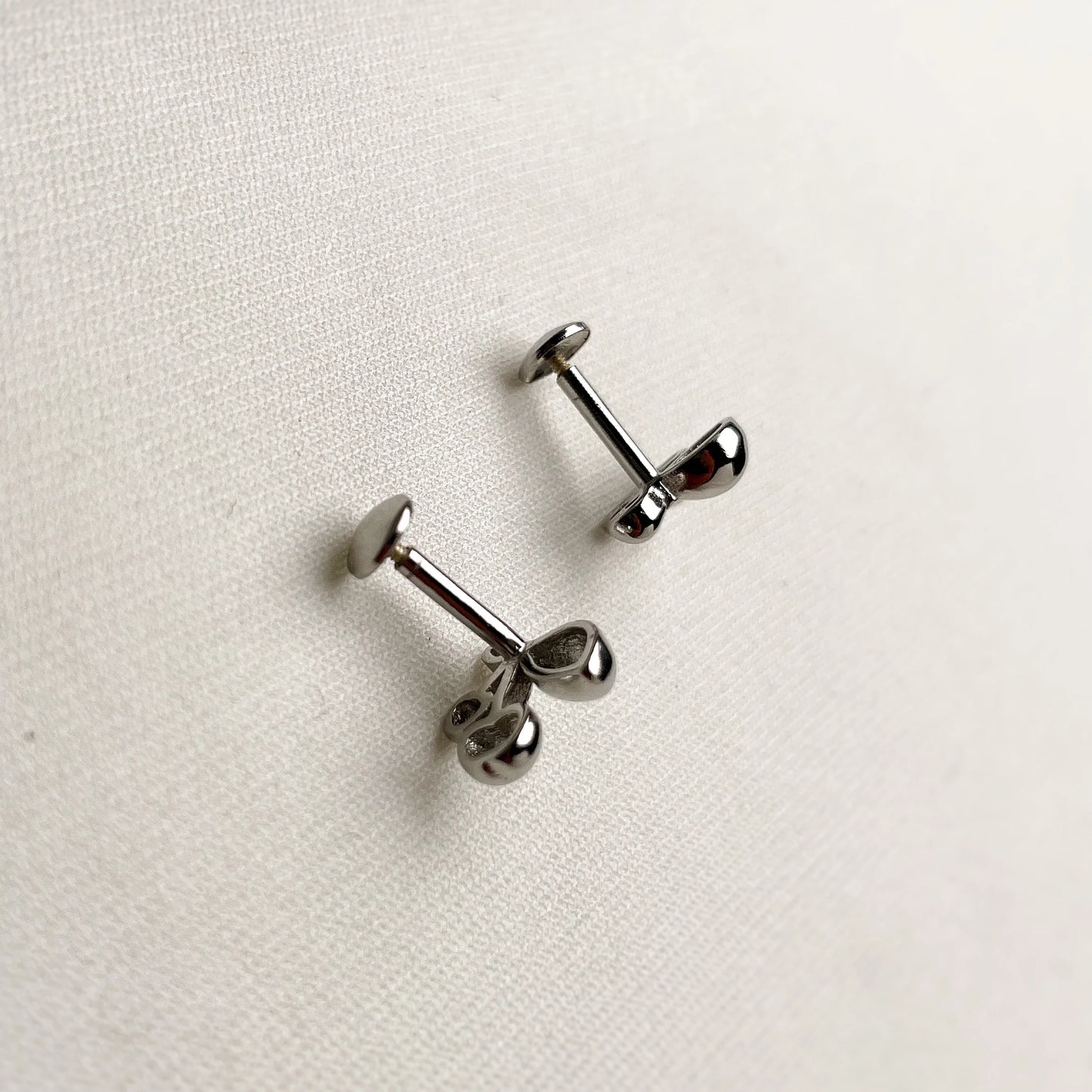 Silver Bow Knot Minimal Studs