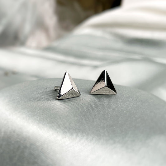 Silver Triangular Shape Stud