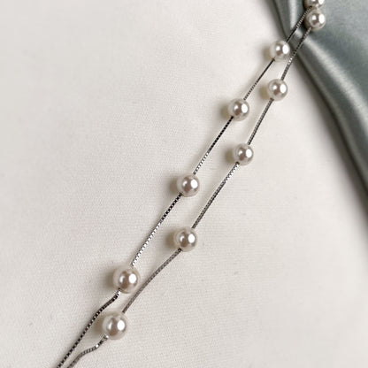 Silver Ivory Pearl Bracelet