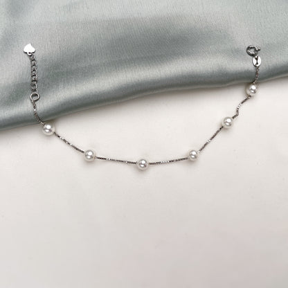 Silver Ivory Single Pearl Bracelet