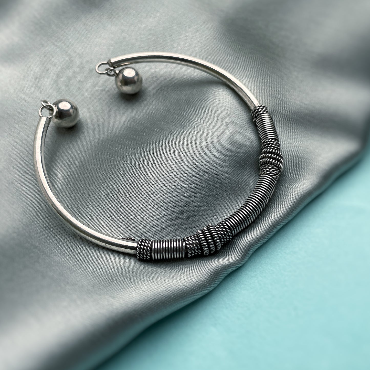 Alluring Silver Oxidized Bracelet