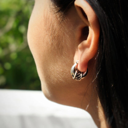 Oxidize Bell Hoops earring