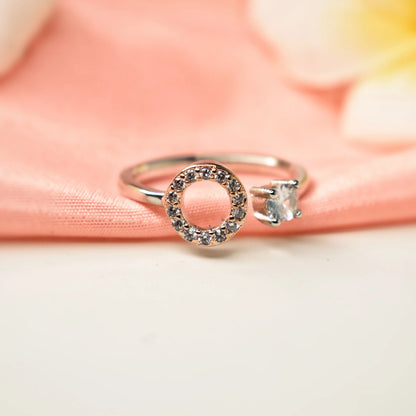 Silver Solitaire Ring