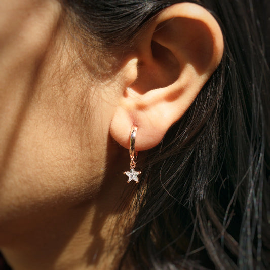 Star Drop Hoops earring